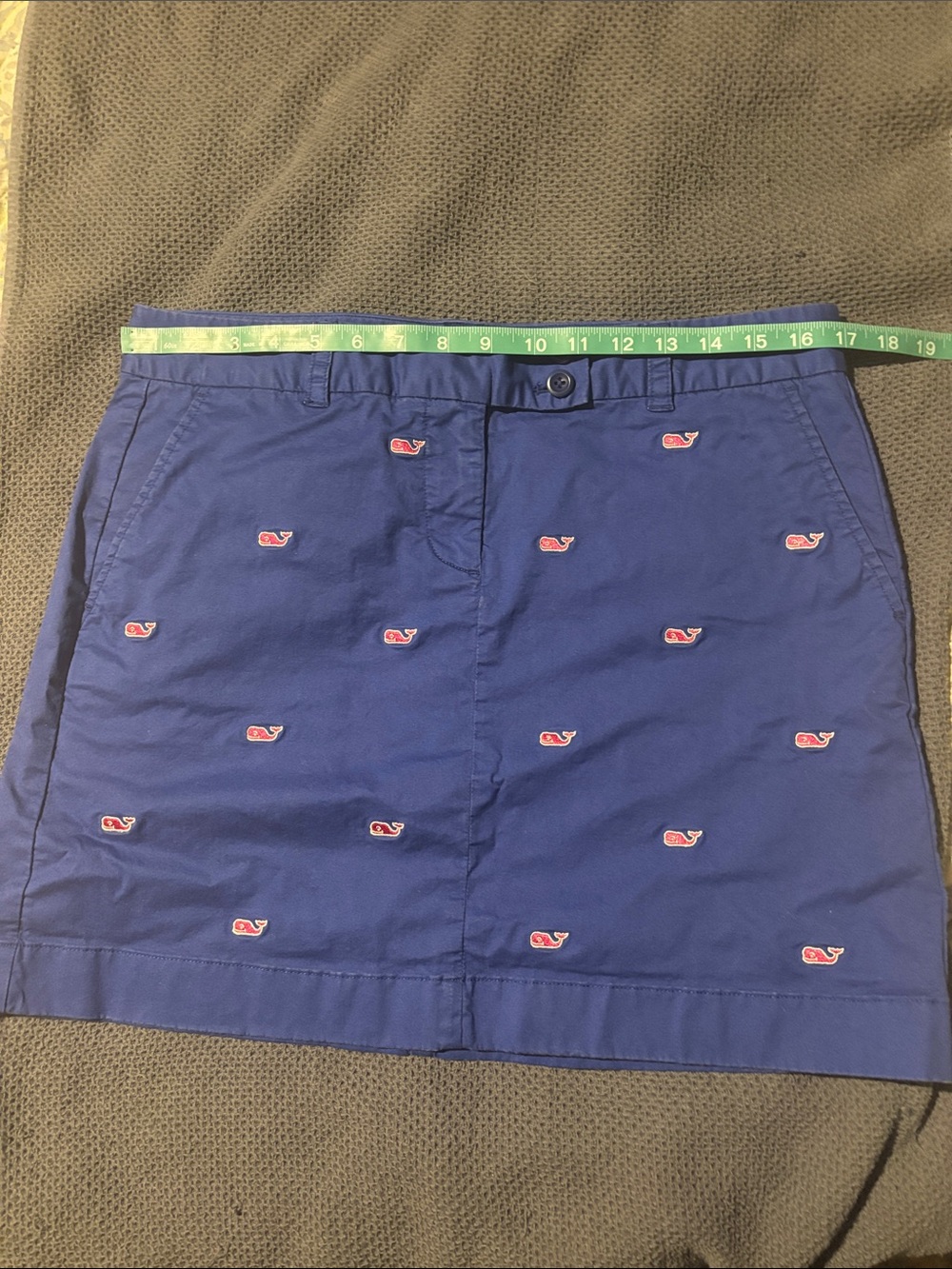 Vineyard Vines Navy Mini Skirt with Pink Whale Embroidery